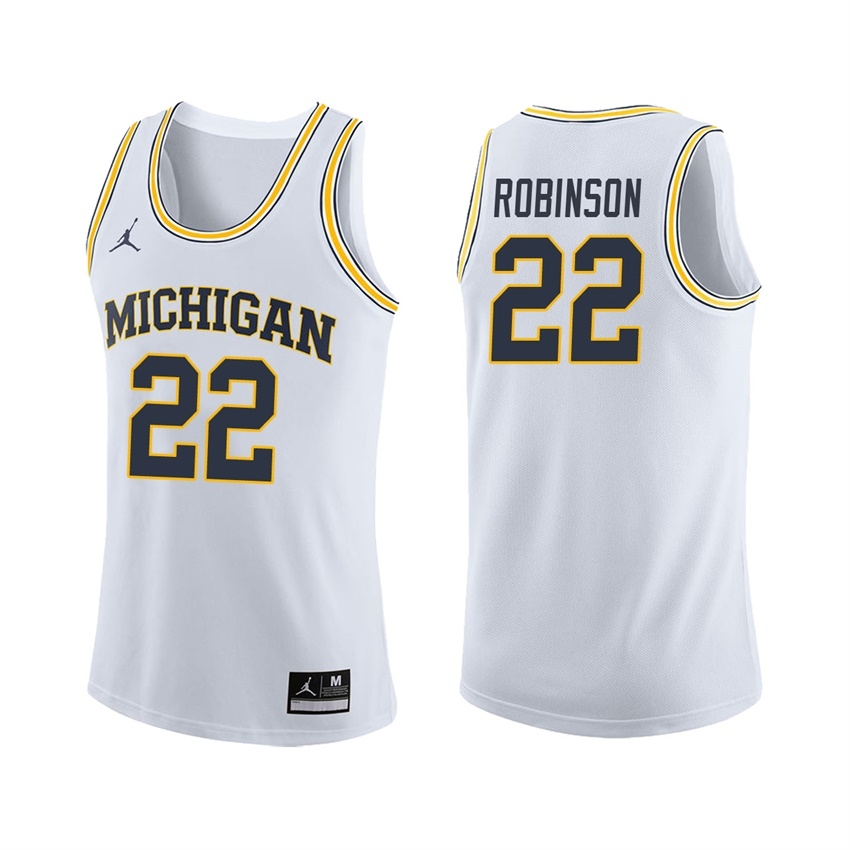 Michigan Wolverines Men's NCAA Duncan Robinson #22 White College Basketball Jersey TIT8249QL